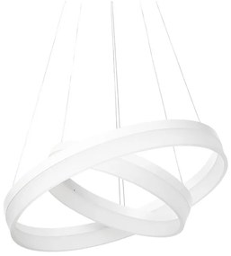 Závesná kovová LED lampa biela PUZI Beliani