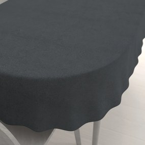 Biante Oválny obrus/imitácia brúsenej kože Alcantara ALC-016 Antracitovo sivý 140x160 cm