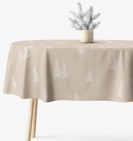 Goldea vianočný oválny obrus z pevnej bavlny - severské stromčeky 140 x 240 cm