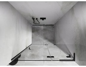 Mexen, Mexen Lunar L výklopné sprchové dvere pravé 120 cm, priehľadné, pištoľovo šedé kartáčované - 834L-120-000-66-00-P