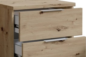 Nočný stolík s 3 zásuvkami Smilla, výška 61 cm, dub artisan