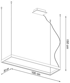 Závesné LED svietidlo Tuula m, 1x LED 50w, 4000k, b