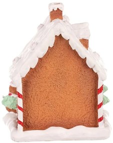 Vianočná dekorácia Domček perníkový zdobený, polyresin, LED