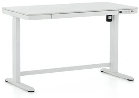 Výškovo nastaviteľný stôl OfficeTech 2, 120 x 60 cm, biela