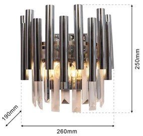 Krištáľové nástenné svietidlo MADISON 2xE14/40W/230V chróm