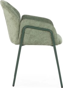 Zelené čalúnené jedálenské kreslá v súprave 2 ks Aslin – MOME