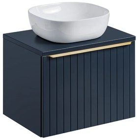 Kúpeľňová skrinka s umývadlom a doskou SANTA FE Blue DU60/1 | 60 cm