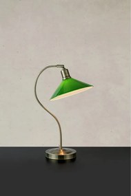 Stolová lampa so skleneným tienidlom v zeleno-mosadzovej farbe (výška 49 cm) Vela – Markslöjd