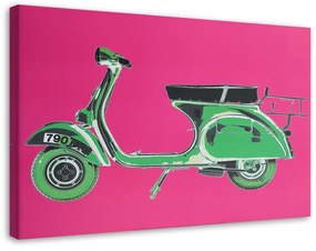 Obraz na plátně Vespa skútr růžový - 90x60 cm
