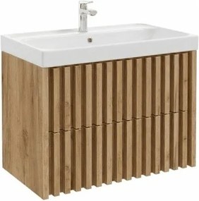 Kúpeľňová skrinka s umývadlom SAT Delano 80x55x45 cm dub mat DELANO80ZDU5