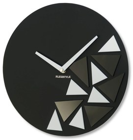 Dizajnové nástenné hodiny Triangles Flex z205-1, 30 cm, čierne matné