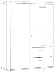 Komoda VIRO hnedá/béžová