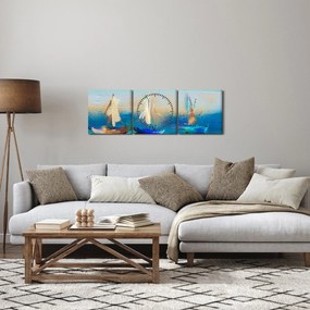 Obraz - Obraz krajiny, maľba (s hodinami) (90x30 cm)