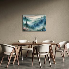 Obraz - Lesná krajina s hmlou (70x50 cm)