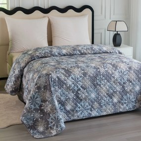 Prehoz na posteľ SNOWFLAKE, modrosivý Rozmer: 170 x 210 cm