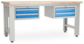 Dielenský stôl Solid OAK-22, 180 cm, 2 závesné boxy, dub