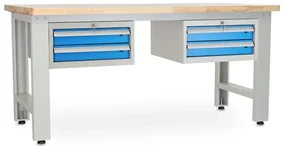 Dielenský stôl Solid OAK-22, 180 cm, 2 závesné boxy, dub