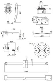 Cersanit S952-011 - Sprchová sada MODUO s podomietkovou batériou, chróm lesk