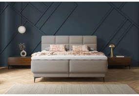 Manželská kontinentálna posteľ 180 cm Riviera 180 (s roštom a matracom) (s úl. priestorom) (béžová stredná + čierna). Vlastná spoľahlivá doprava až k Vám domov. 1099641