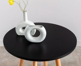 Barový stôl Mijas natura, okrúhly - v107 x 60 x 60 cm - Čierna