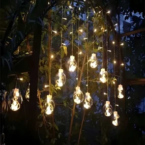 Vianočný svetelný záves 138 LED banky teplá biela