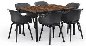 Záhradný stôl Keter Porto 160 walnut black steel