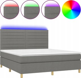 vidaXL Kontinentálna posteľ s matracom, tmavosivá tkanina, 180 x 200 cm
