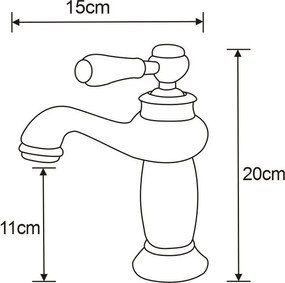 Mexen Draco, umývadlová batéria, biela-čierna matná, 745400-70