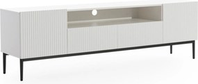 TV stolík Nicole 200 cm s otvorenou policou - biely mat / čierna