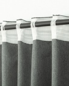 Záves BASIC s navliekacou riasiacou páskou 140x300 cm sivý denim 1 ks.