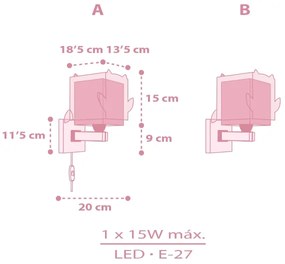 Dalber 64489 - Detské nástenné svietidlo LITTLE FRIENDS 1xE27/15W/230V