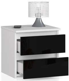 Nočný stolík CL2 40 cm biely/čierny
