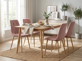 Staroružová zamatová stolička LIBRA CLOUD ROSE