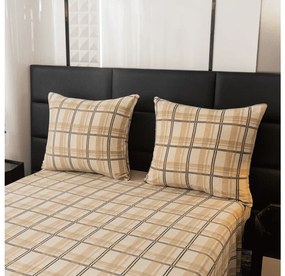 Obliečky mikroplyš PLAID krémové Rozmer obliečok: 2 ks 70 x 90 cm | 200 x 220 cm