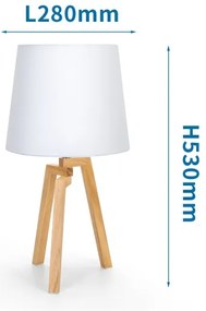 Aigostar - Drevená stolná lampa 1xE27/60W/230V borovica