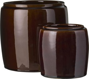 Ib Laursen Keramický obal na kvetináč Saigon Brown Small Väčší
