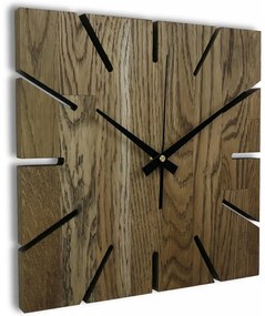 Drevené hodiny na stenu z dubového dreva - Štvorec I SENTOP MAS008