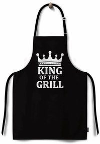 Domarex Kuchynská zástera KING OF THE GRILL 65 x 77 cm Kráľ grilu Čierna