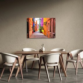 Sklenený obraz - Farebné domy v Burane, Benátky (70x50 cm)