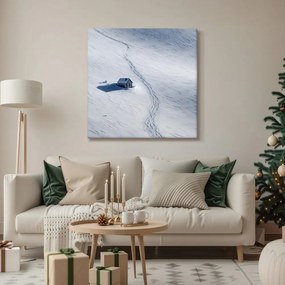 Obraz osamelá chata v zime