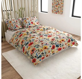 Krepové obliečky FLOREEN krémové Rozmer obliečky: 70 x 90 cm | 140 x 200 cm