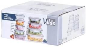 VILDE Sada 9 sklenených tesniacich dóz, krabičky na jedlo SKLO - LOCK&LOCK