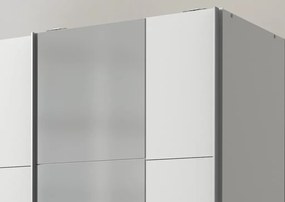 Šatníková skriňa so zrkadlom Emden, 135 cm, biela