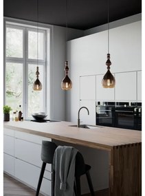 Redo 01-2939 - Luster na lanku AMBIX 1xE27/42W/230V, priemer 18 cm, hnedý