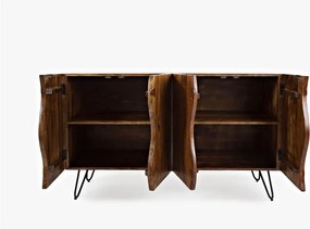 Komoda Avola 137 cm z masívu čierna/orech