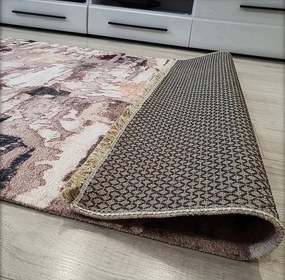 Hnedo-béžový koberec s abstraktným vzorom Banco 218 Rozmer: 60x110 cm