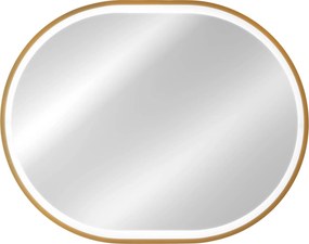 Comad Závesné zrkadlo s LED osvetlením Apollo 2 90x70 cm s pohybovým senzorom, zlatá