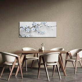 Obraz modrých kvetov (120x50 cm)
