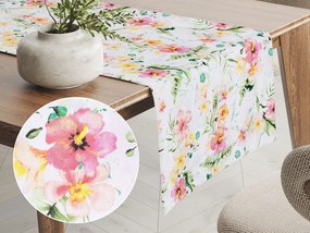 Biante Bavlnený behúň na stôl Sandra SA-283 Havajské kvety 45x120 cm