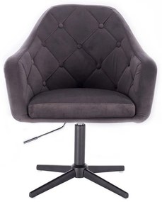LuxuryForm DESIGN Kreslo ANDORA VELUR na čiernom kríži - tmavo šedé